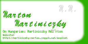 marton martiniczky business card